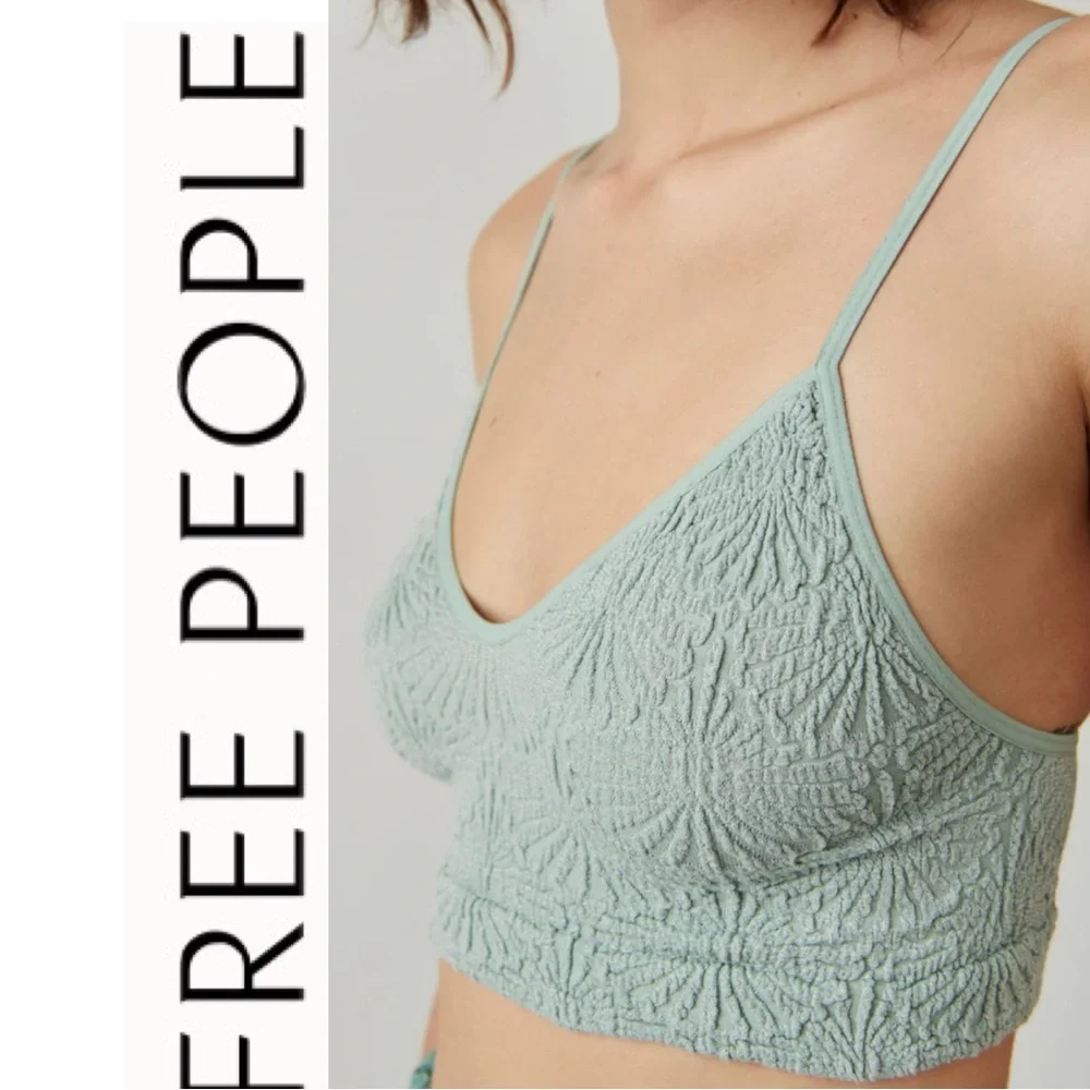 Free People What’s The Scoop Floral Bralette in Mermaids Tale Size XS/S NWOT - Picture 6 of 10